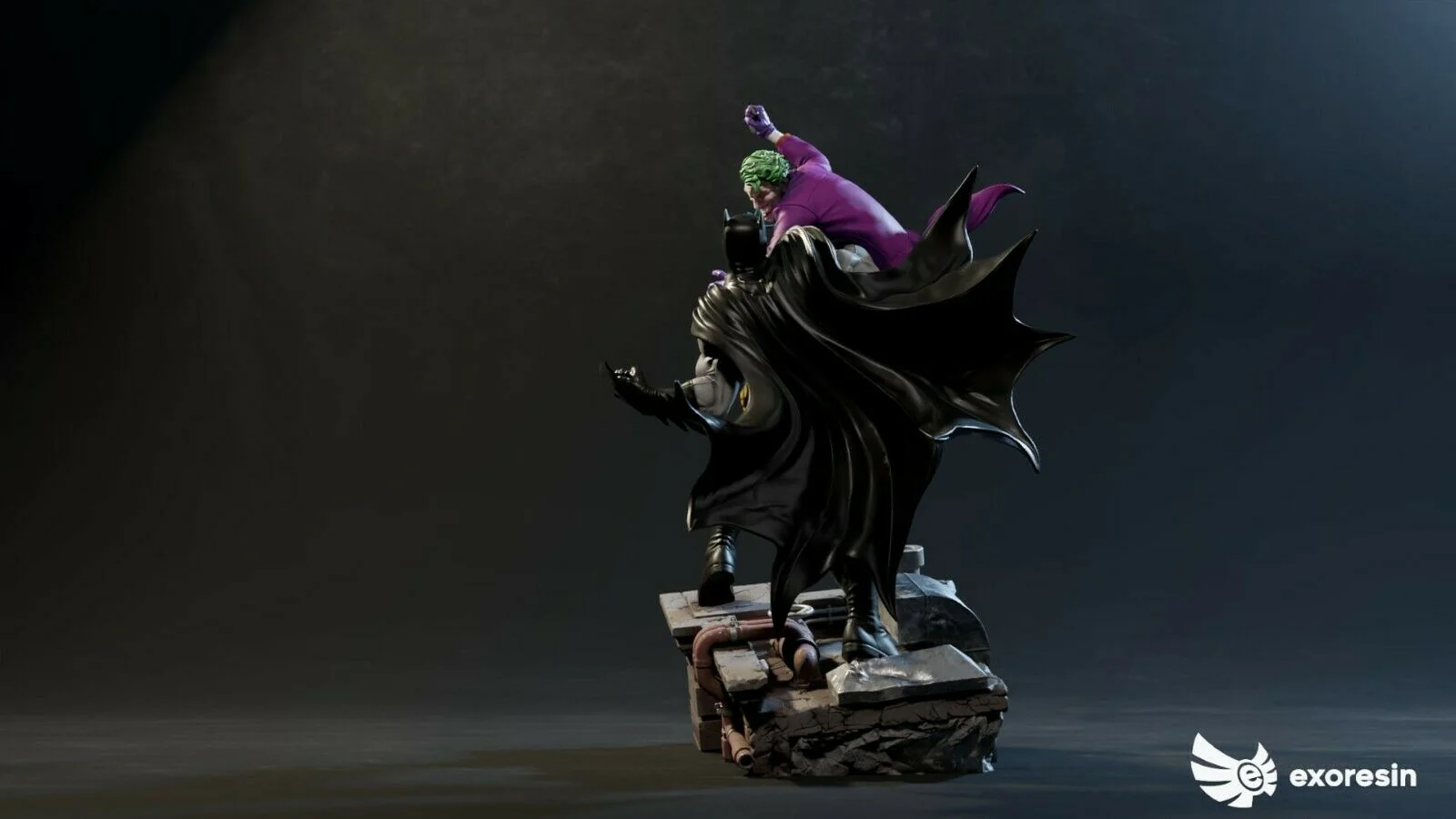 DC Comics - Joker vs Batman Diorama | 1:4 Resin Statue | by Obsidian Resinworks - Image 3