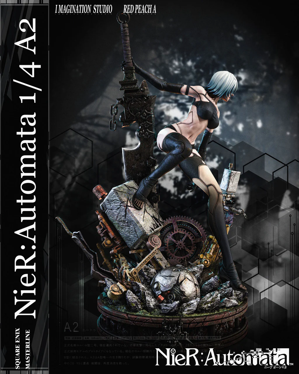Nier: Automata - A2 | 1:4 Resin Statue | by Imagination Studio & Red Peach A Studio - Image 4