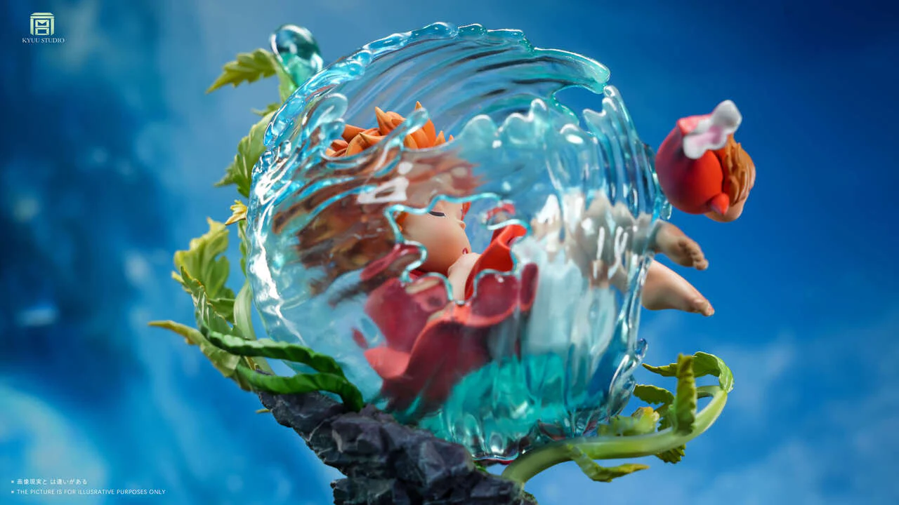 Ponyo on the Cliff by the Sea - Ponyo in her sleep | Resin Statue | by KYUU Studio - Image 8