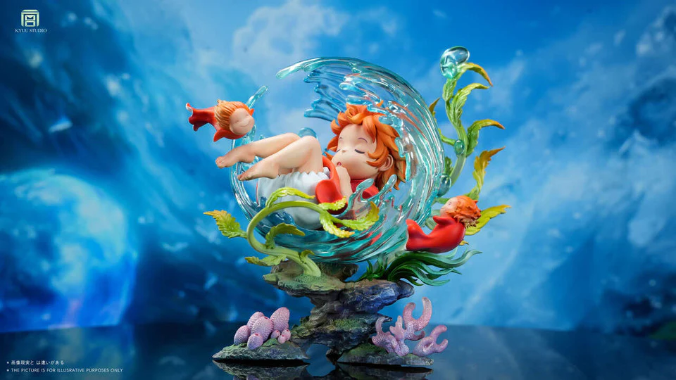 Ponyo on the Cliff by the Sea - Ponyo in her sleep | Resin Statue | by KYUU Studio - Image 9