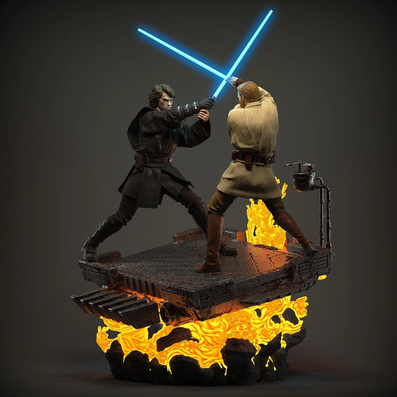 Star Wars - Anakin Skywalker vs Obi-Wan | 1:4 Resin Statue | von MFA Collectibles - Image 11
